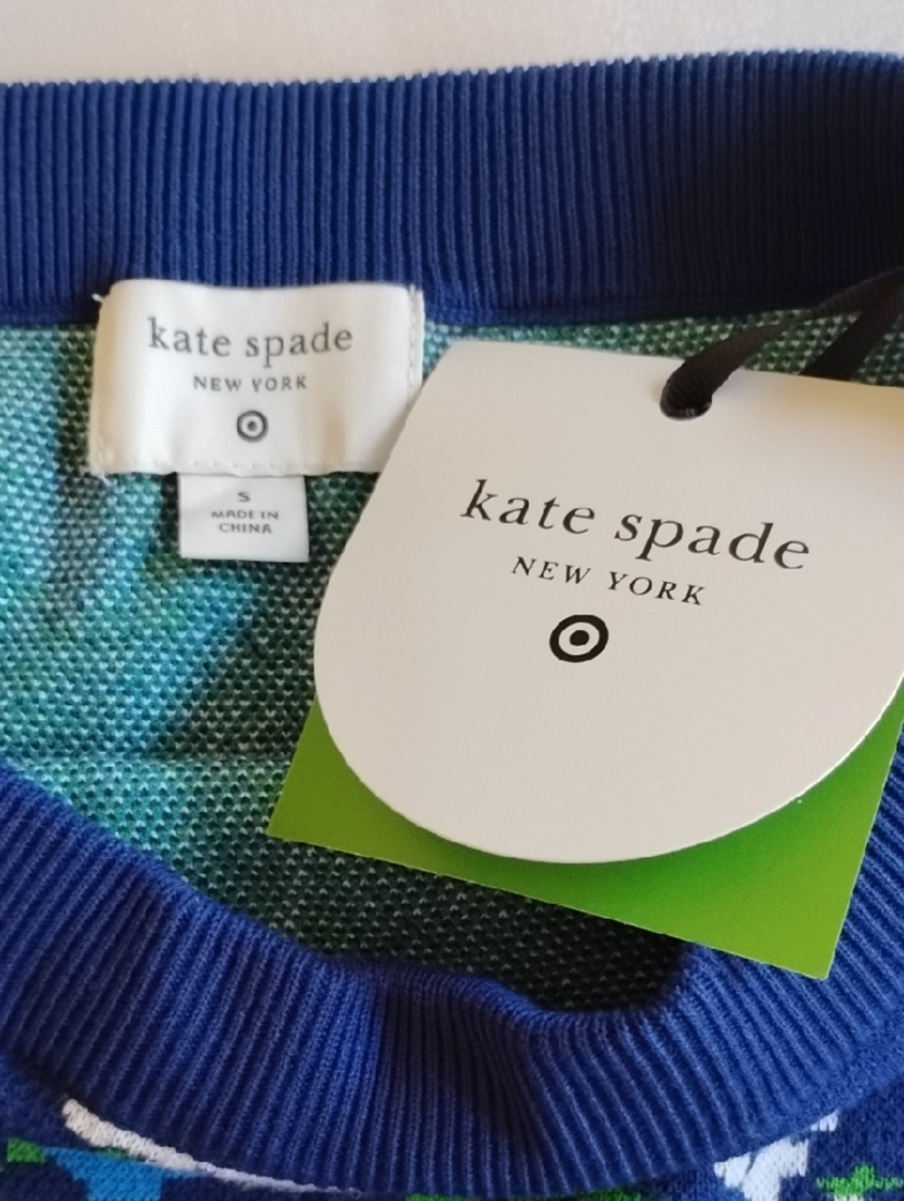 NWT Kate Spade Mixed Floral Midi Sweater Skirt S Blue Green White - Picture 4 of 8